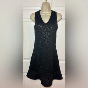 Michael Kors Little Black Dress Floral Peplum Scuba Dress